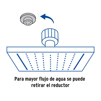 Regadera Cuadrada 4 Pulgadas Acero Inoxidable con Brazo TÚBIG FOSET - Acabado Satinado