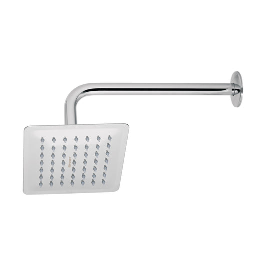 Regadera Cuadrada 6 Pulgadas Acero Inoxidable con Brazo Cromo TÚBIG FOSET