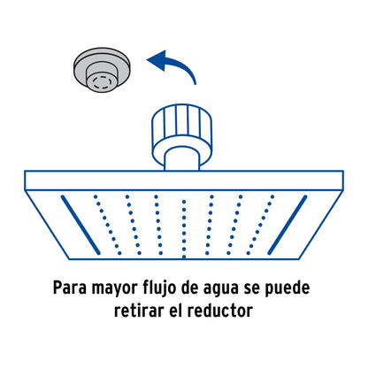 Regadera Cuadrada 6 Pulgadas Acero Inoxidable con Brazo Negro TÚBIG - Regadera de Ducha