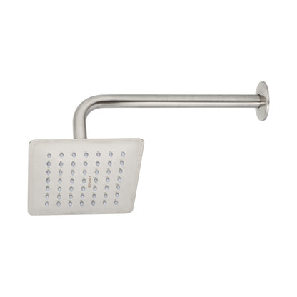 Regadera Cuadrada 6 Pulgadas Acero Inoxidable con Brazo Ajustable TÚBIG Satín