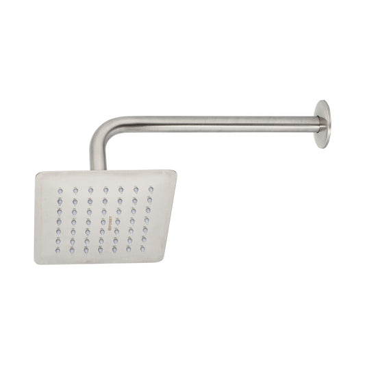 Regadera Cuadrada 6 Pulgadas Acero Inoxidable con Brazo Ajustable TÚBIG Satín
