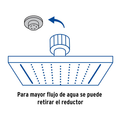 Regadera Cuadrada 8" Acero Inoxidable con Brazo Cromo TÚBIG
