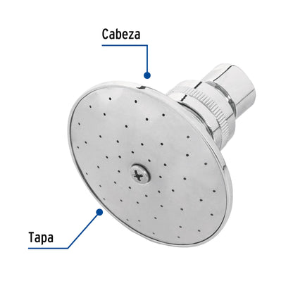 Regadera Redonda 3 Pulgadas Metálica Cromada AQUA FOSET - Sin Brazo