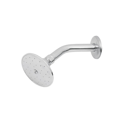 Regadera redonda 3-1/2", metálica, brazo y chapetón, cromo