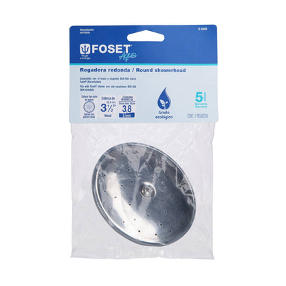 Regadera de Baño 3-1/2" Cromada AQUA FOSET - Metálica Sin Brazo
