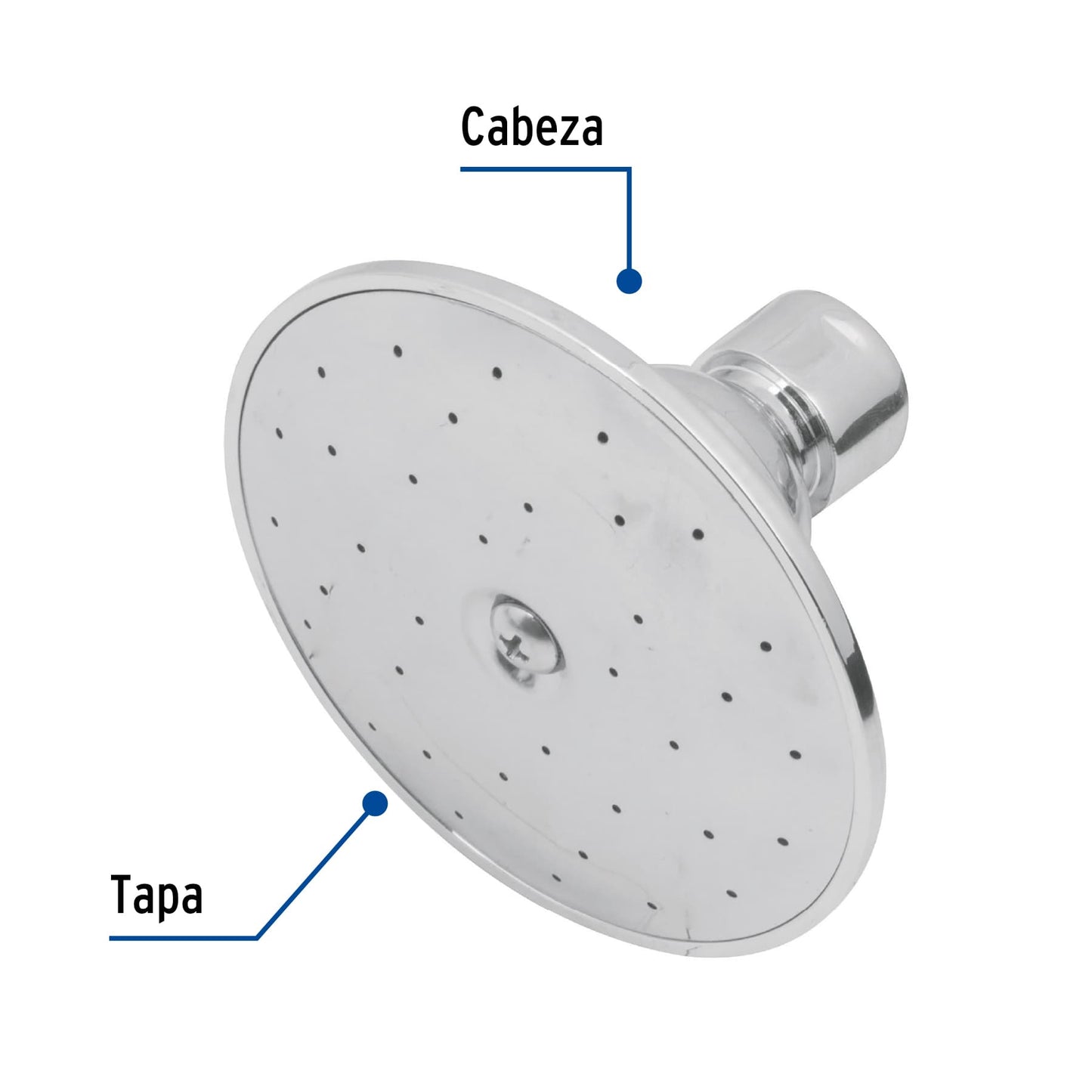 Regadera de Baño 3-1/2" Cromada AQUA FOSET - Metálica Sin Brazo