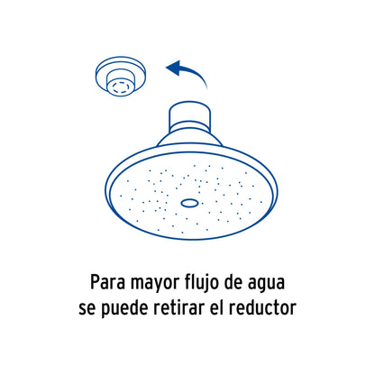 Regadera de Baño 3-1/2" Cromada AQUA FOSET - Metálica Sin Brazo