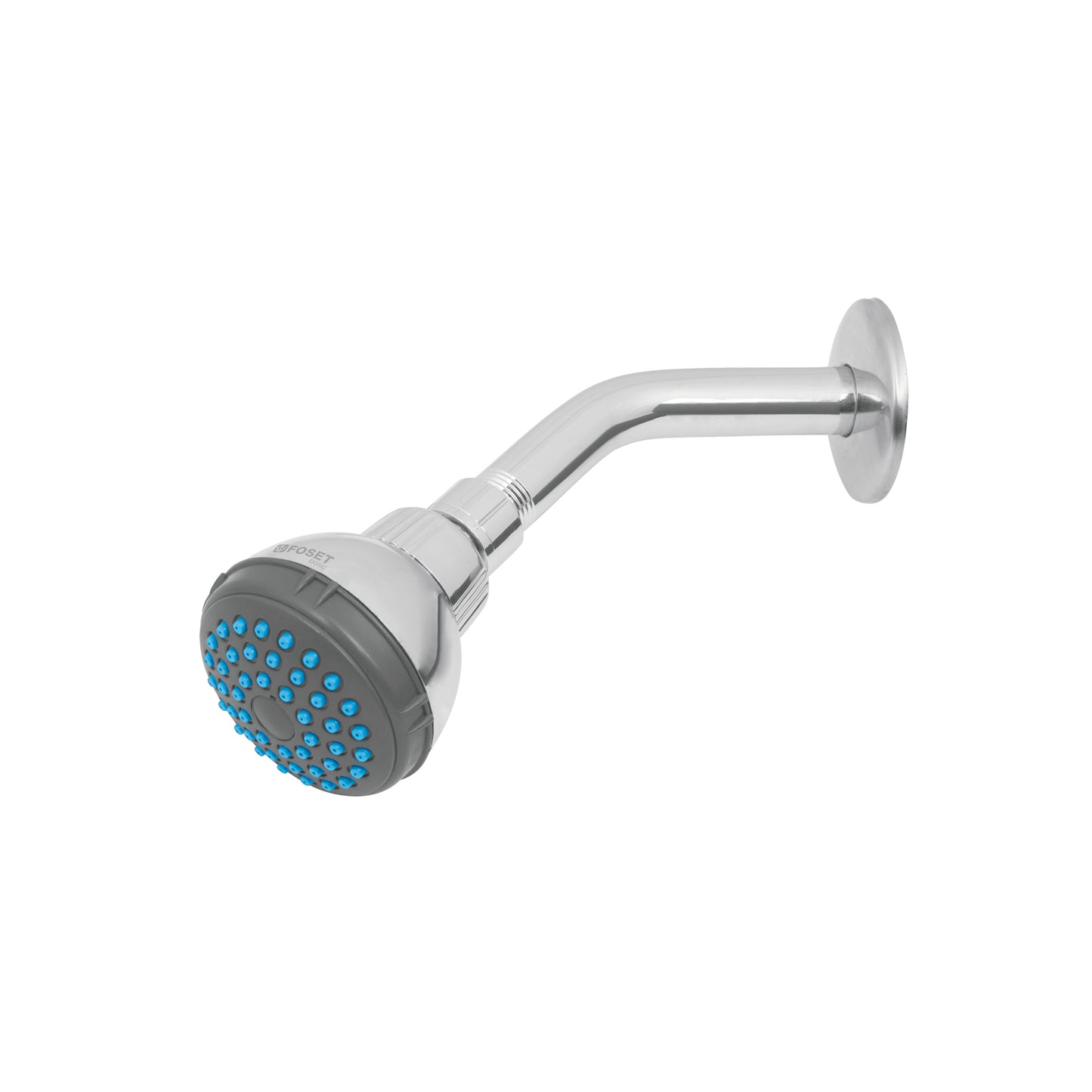 Regadera de Acero 2-1/2" con Brazo Ajustable FOSET BASIC | Chapetón Cromado