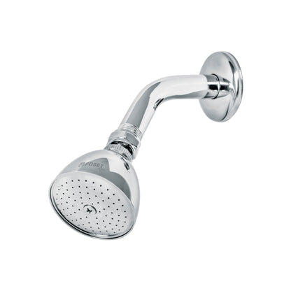 Regadera Metálica Cromada 2-1/2" con Brazo y Chapetón FOSET - Cónica