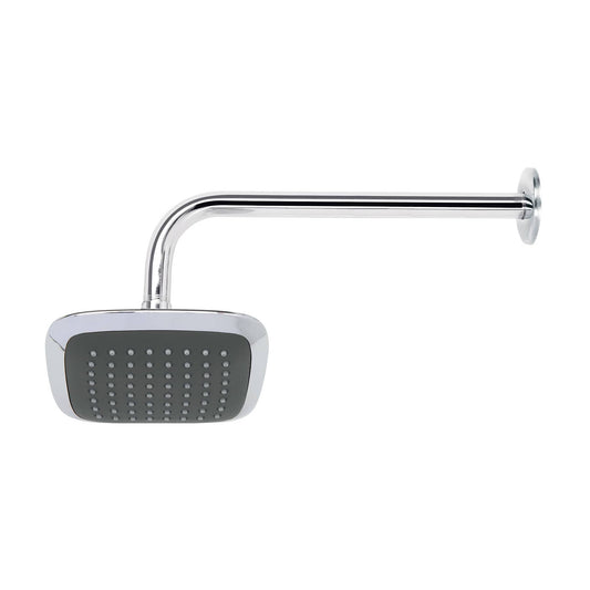 Regadera de ducha cuadrada 6 pulgadas cromada AERO con brazo y chapetón ABS