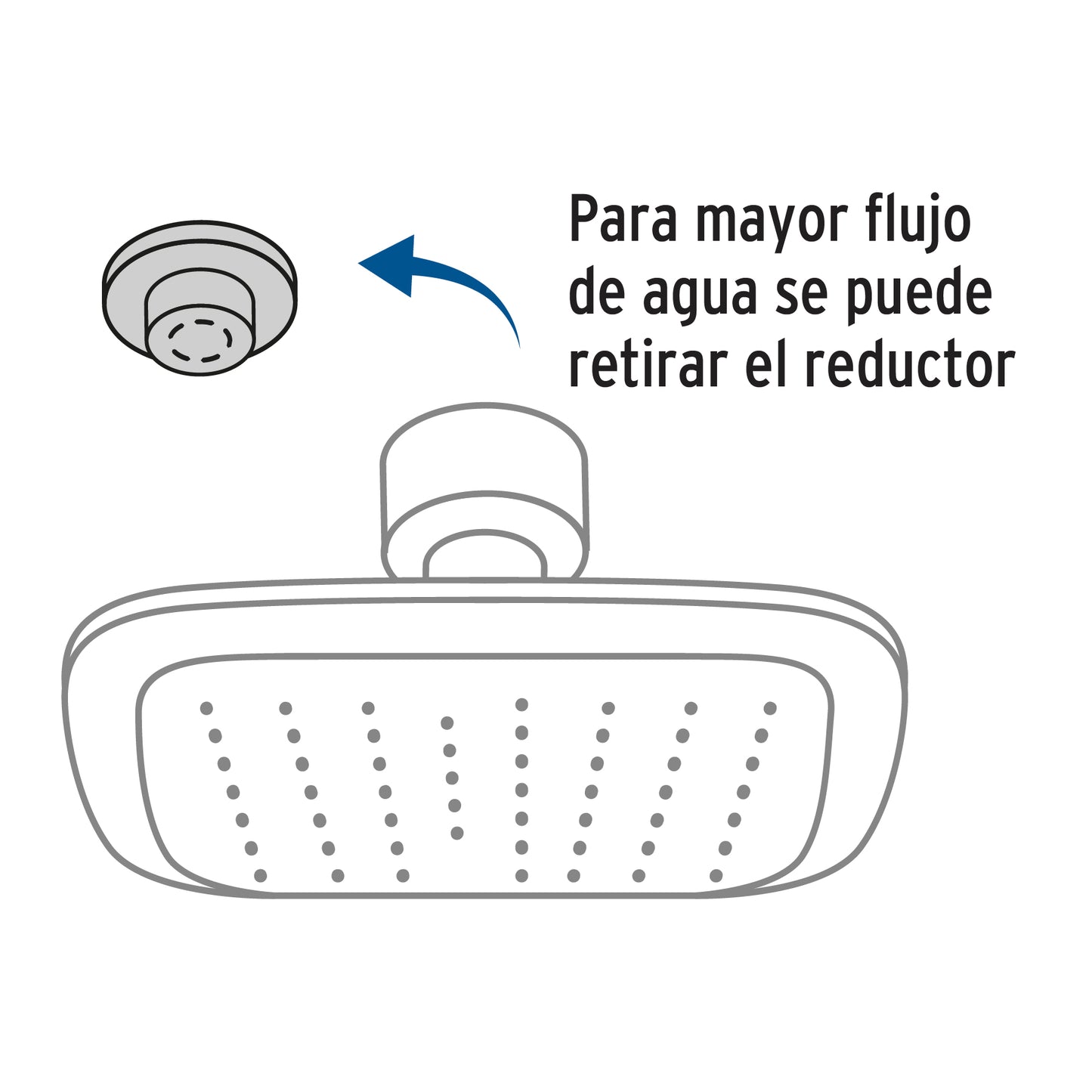 Regadera de ducha cuadrada 6 pulgadas cromada AERO con brazo y chapetón ABS