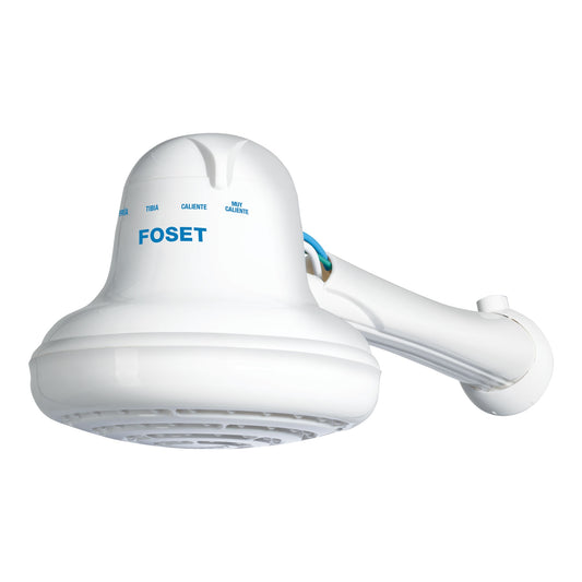 Regadera eléctrica, 4 temperaturas, 16.5cm, blanca, FOSET
