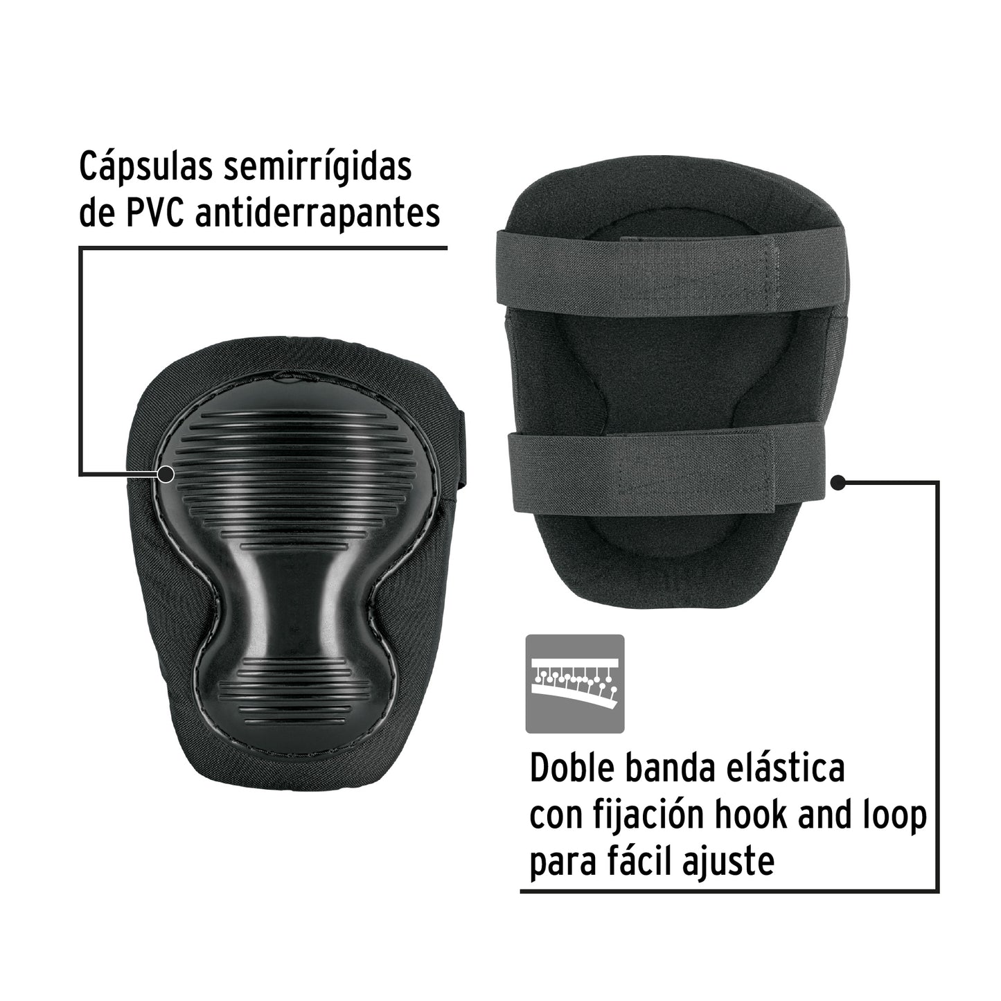 Rodilleras Anti-Derrapantes Doble Cápsula EVA Pretul ROD-200 - Protección Profesional para Instalación de Pisos y Alfombras