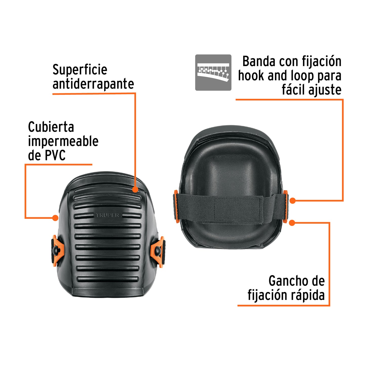 Rodilleras Impermeables Truper ROD-400 - Protección Profesional para Trabajos Húmedos y Superficies Delicadas