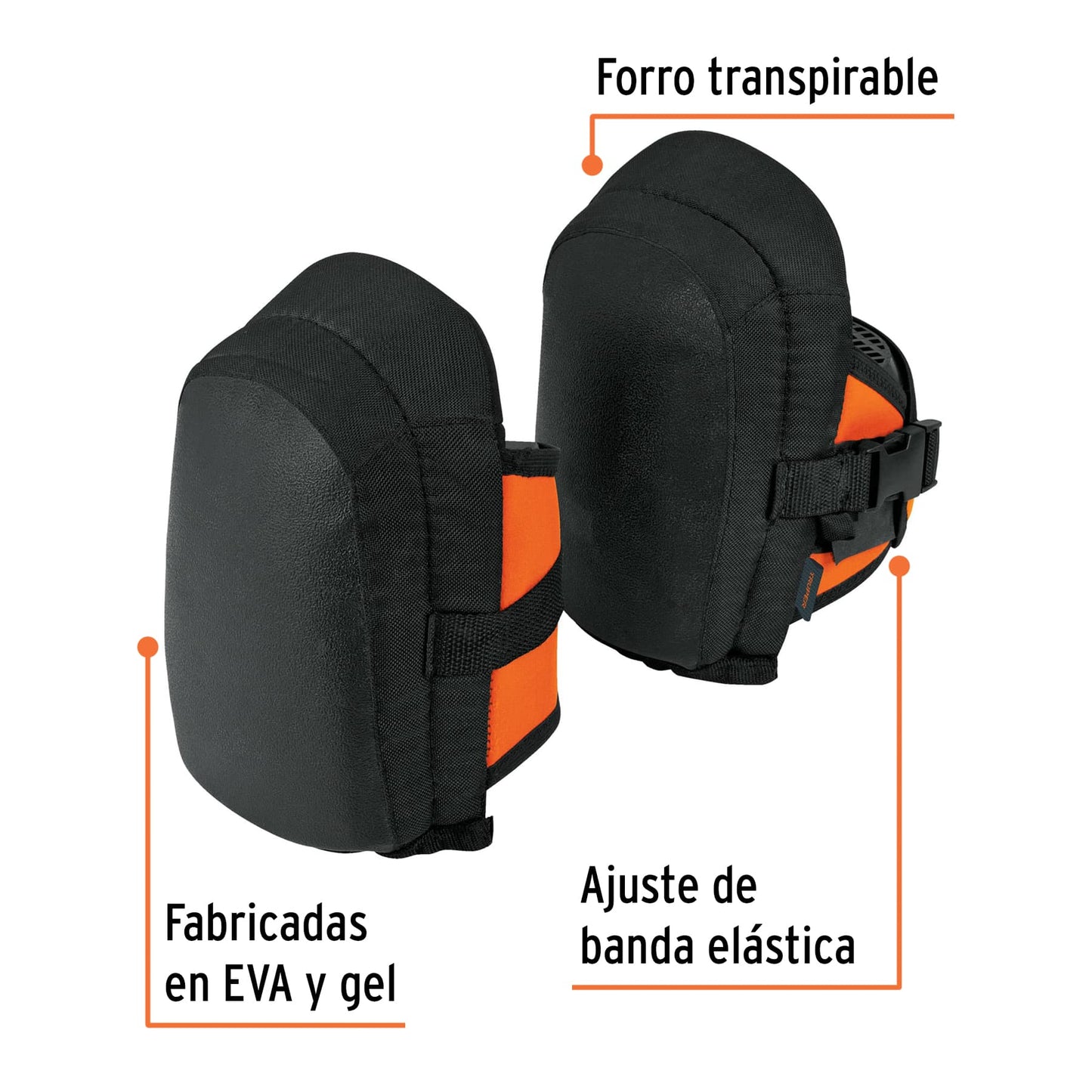 Rodilleras Ergonómicas Truper ROD-300 con Gel y EVA - Protección Profesional para Trabajo en Pisos Duros - Transpirables y Ajustables