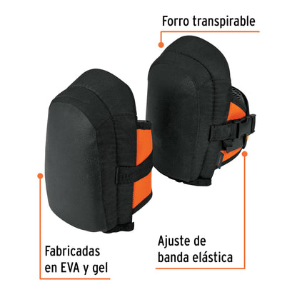 Rodilleras Ergonómicas Truper ROD-300 con Gel y EVA - Protección Profesional para Trabajo en Pisos Duros - Transpirables y Ajustables