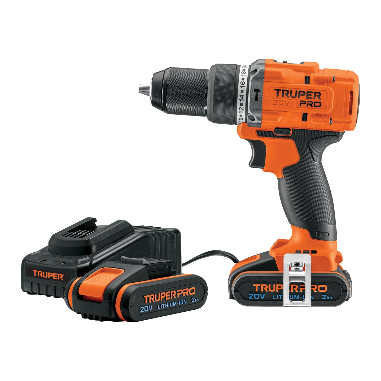 Rotomartillo/destornillador 1/2", 20V, 2 baterías 2Ah, PRO
