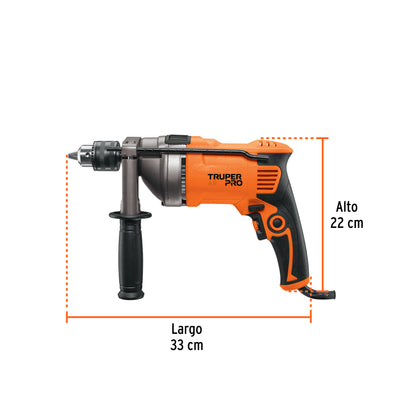 Rotomartillo TRUPER PRO 1/2 Pulgada 850W - Taladro Percutor Profesional con Mango Ergonómico y Selector de Función