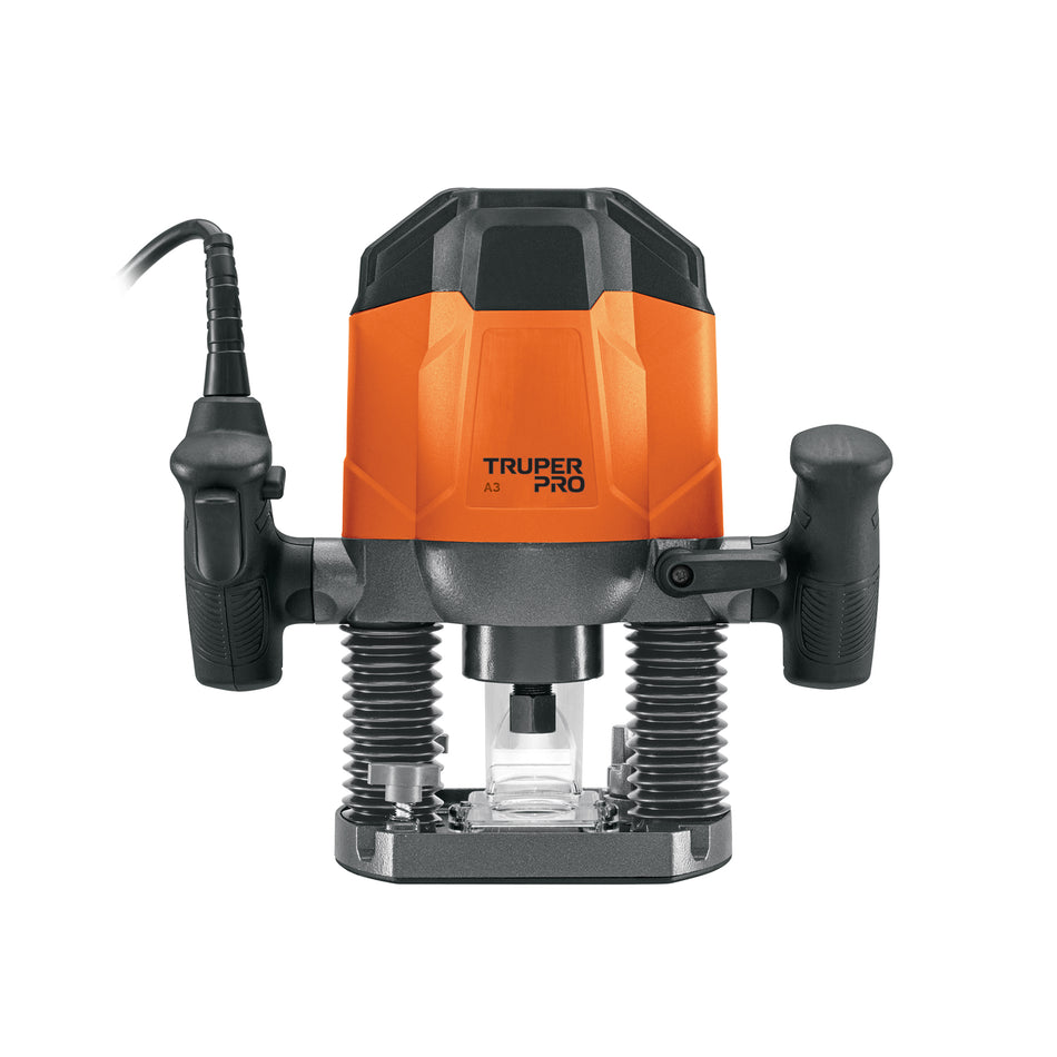 Router Rebajadora TRUPER PRO 1200W 1-3/4 HP - Herramienta Profesional para Carpintería y Trabajos en Madera con Control de Profundidad Variable