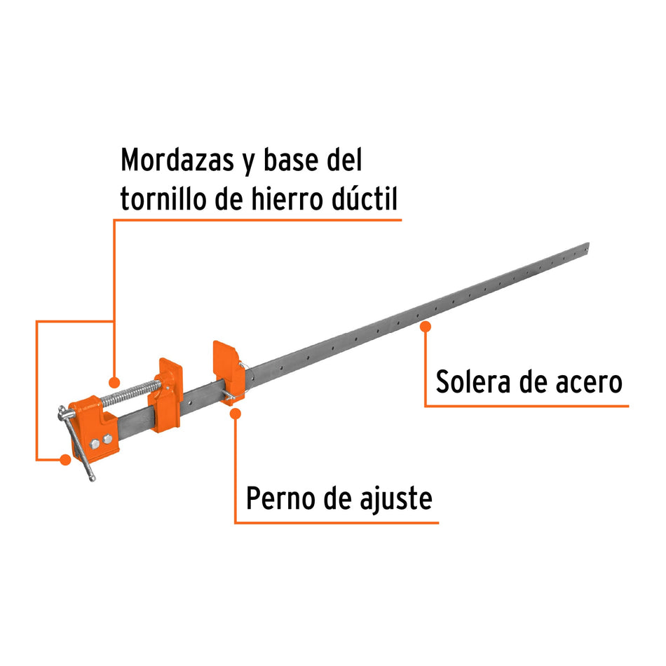 Sargento 60" de solera de acero, Truper