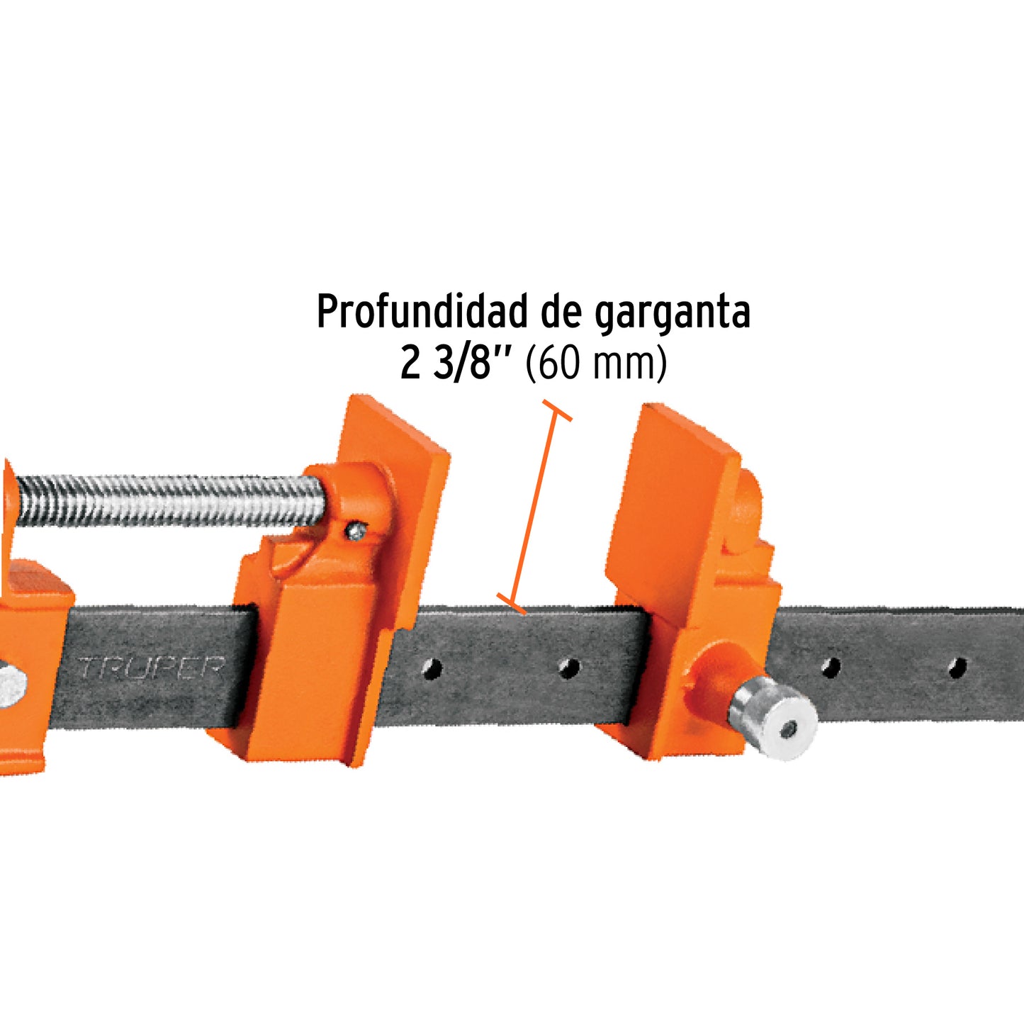 Sargento Industrial Truper 60" Solera Acero - Mordazas Hierro Nodular Ajuste Rápido
