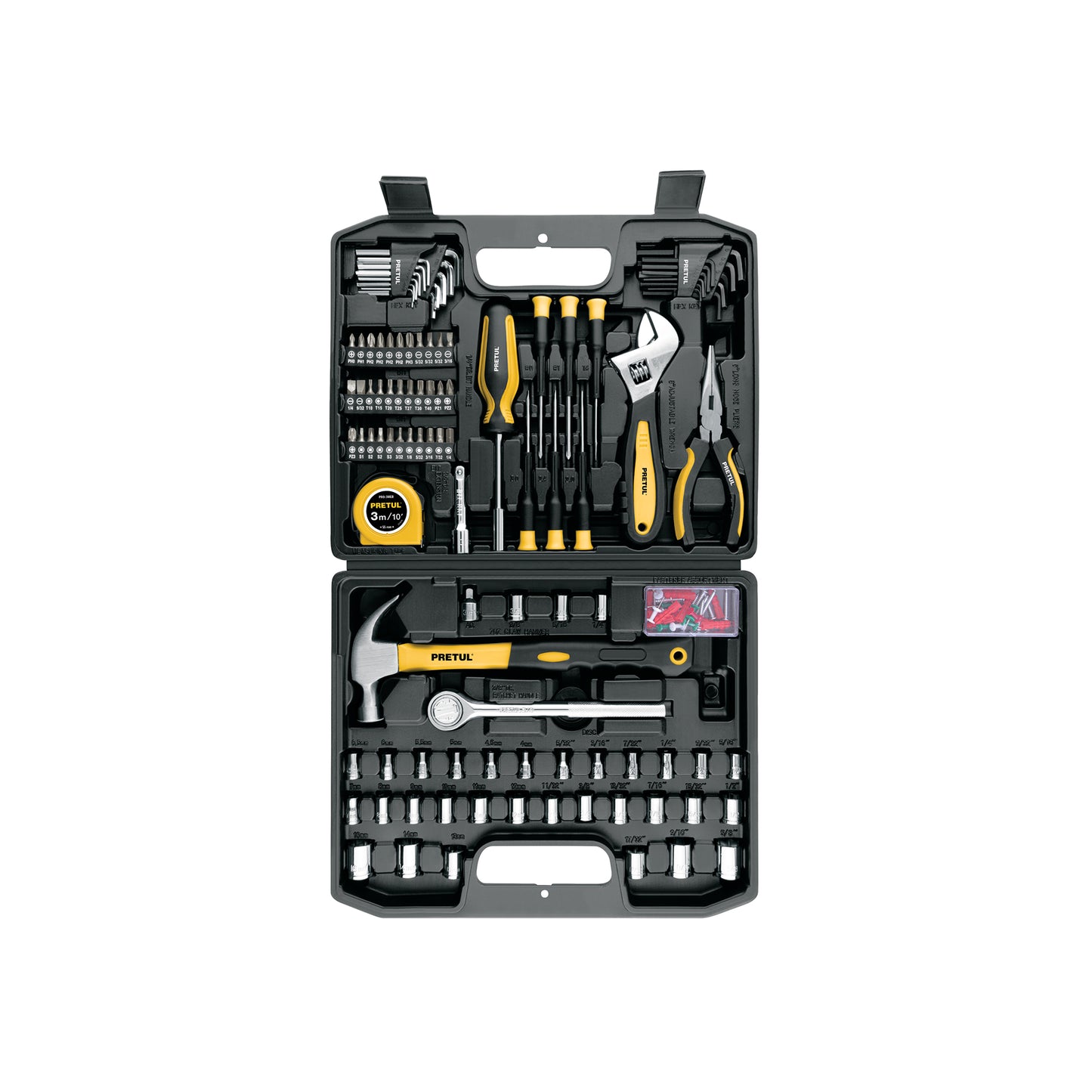 Juego de Herramientas Pretul 104 Piezas SET-104 - Kit Completo Profesional con Estuche Organizador para Reparación y Mantenimiento