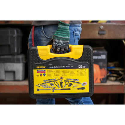 Juego de 133 Herramientas Pretul SET-133 con Estuche Organizador - Solución Completa para Reparación y Mantenimiento Profesional