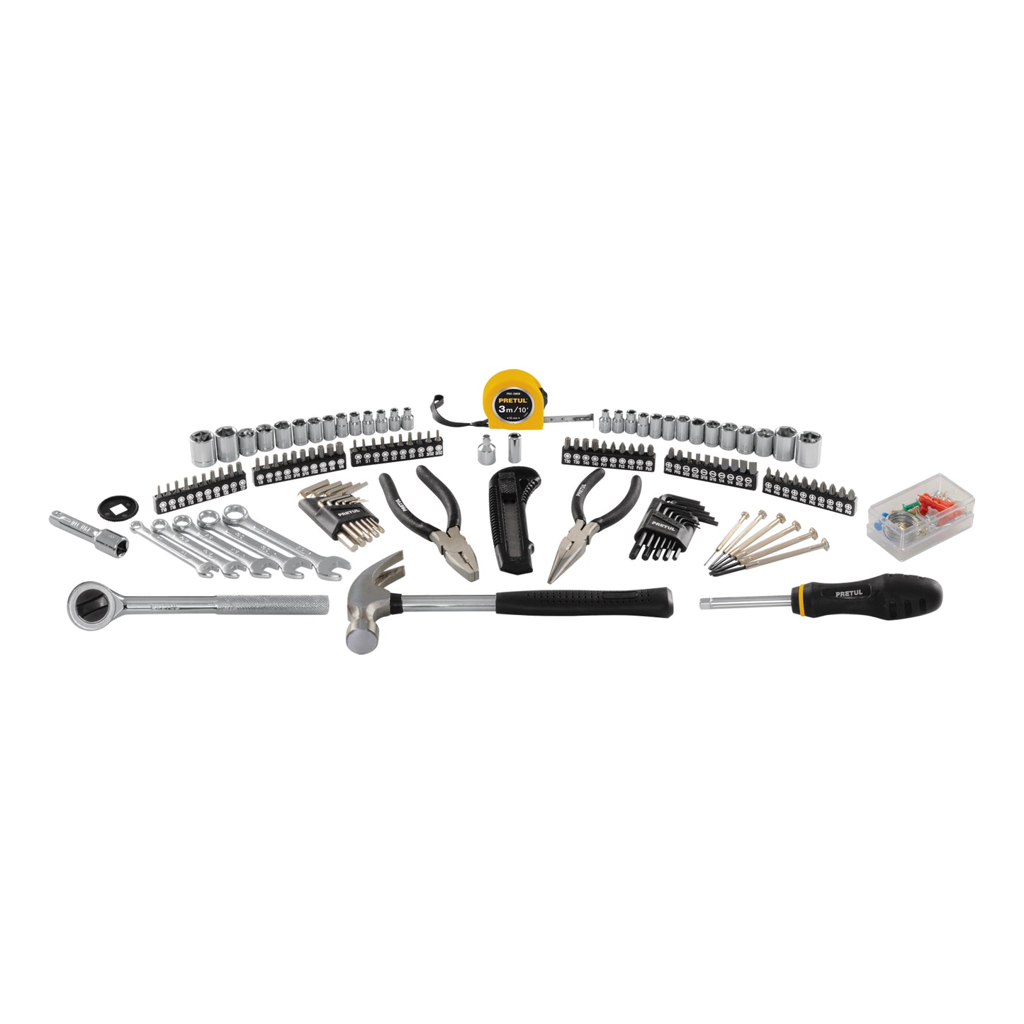 Juego de 133 Herramientas Pretul SET-133 con Estuche Organizador - Solución Completa para Reparación y Mantenimiento Profesional