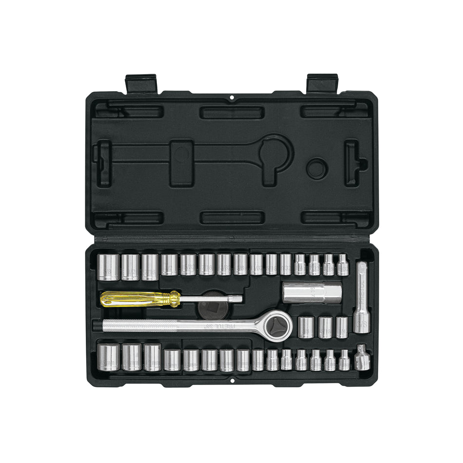 Juego de 39 Herramientas Mecánico 1/4 y 3/8 Pulgadas SET-39 Pretul - Kit Completo con Estuche Organizado para Reparación Automotriz y Mantenimiento Profesional