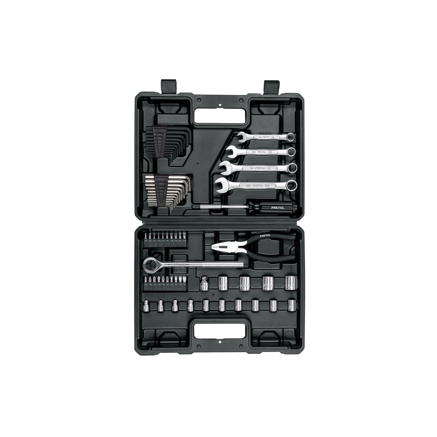 Juego de Herramientas Mecánico Profesional SET-70 PRETUL - 66 Piezas 1/4" y 3/8" con Estuche Organizador - Solución Completa para Reparación Automotriz