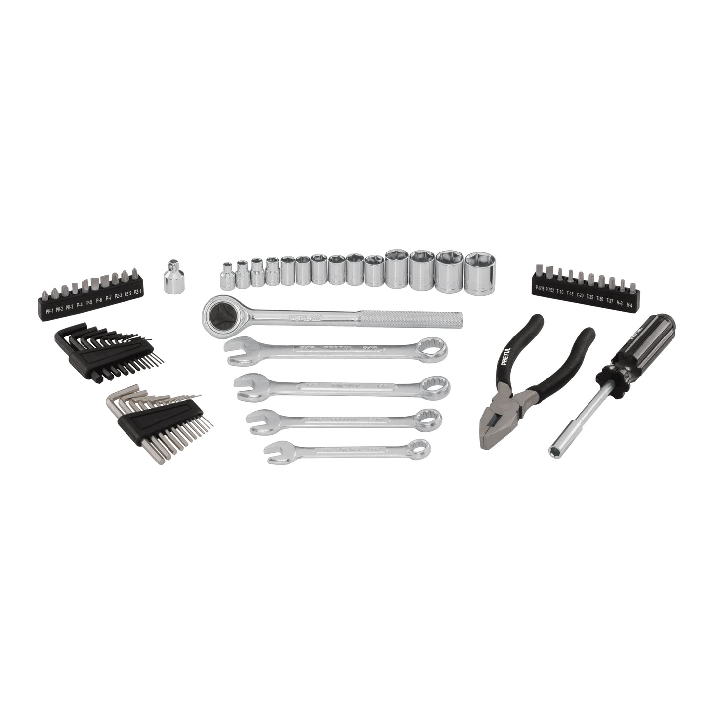 Juego de Herramientas Mecánico Profesional SET-70 PRETUL - 66 Piezas 1/4" y 3/8" con Estuche Organizador - Solución Completa para Reparación Automotriz