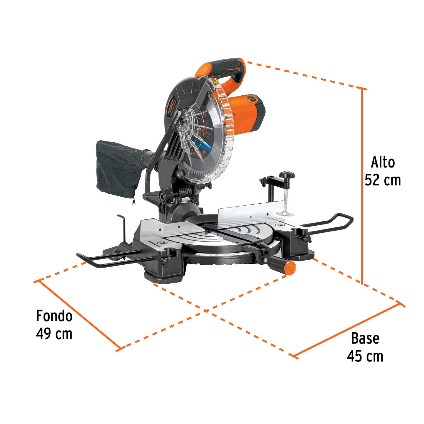 Sierra de Inglete Compuesta 10" TRUPER 1900W - Cortes Precisos Madera y Aluminio - SINCO-10-3
