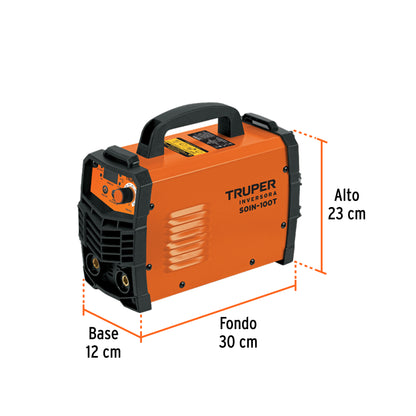 Soldadora Inversora TRUPER 100A 127V SOIN-100T - Compacta y Eficiente para Soldadura SMAW MMA y TIG - Solución Profesional Portátil