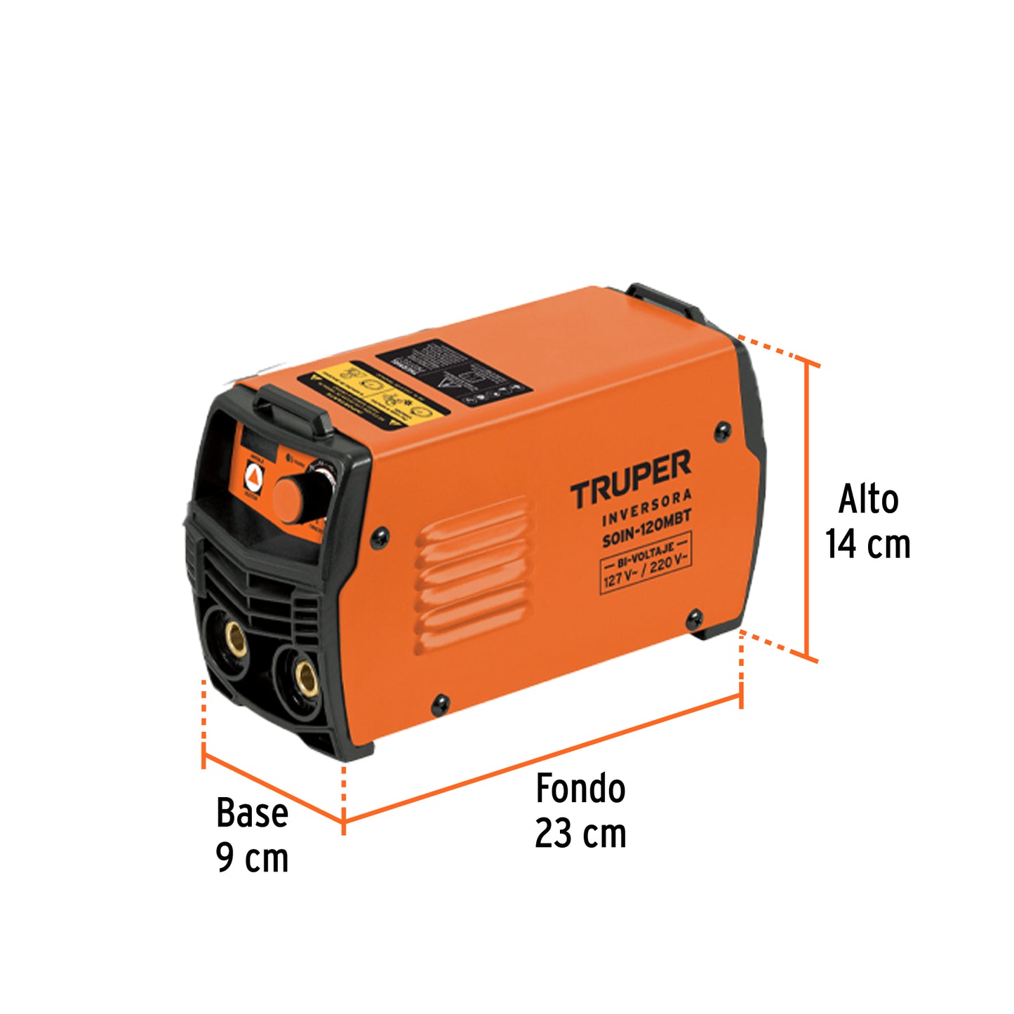 Mini Soldadora Inversora TRUPER 130A Bivoltaje 127/220V - Portátil y Eficiente para Soldadura Profesional SMAW TIG - SOIN-120MBT