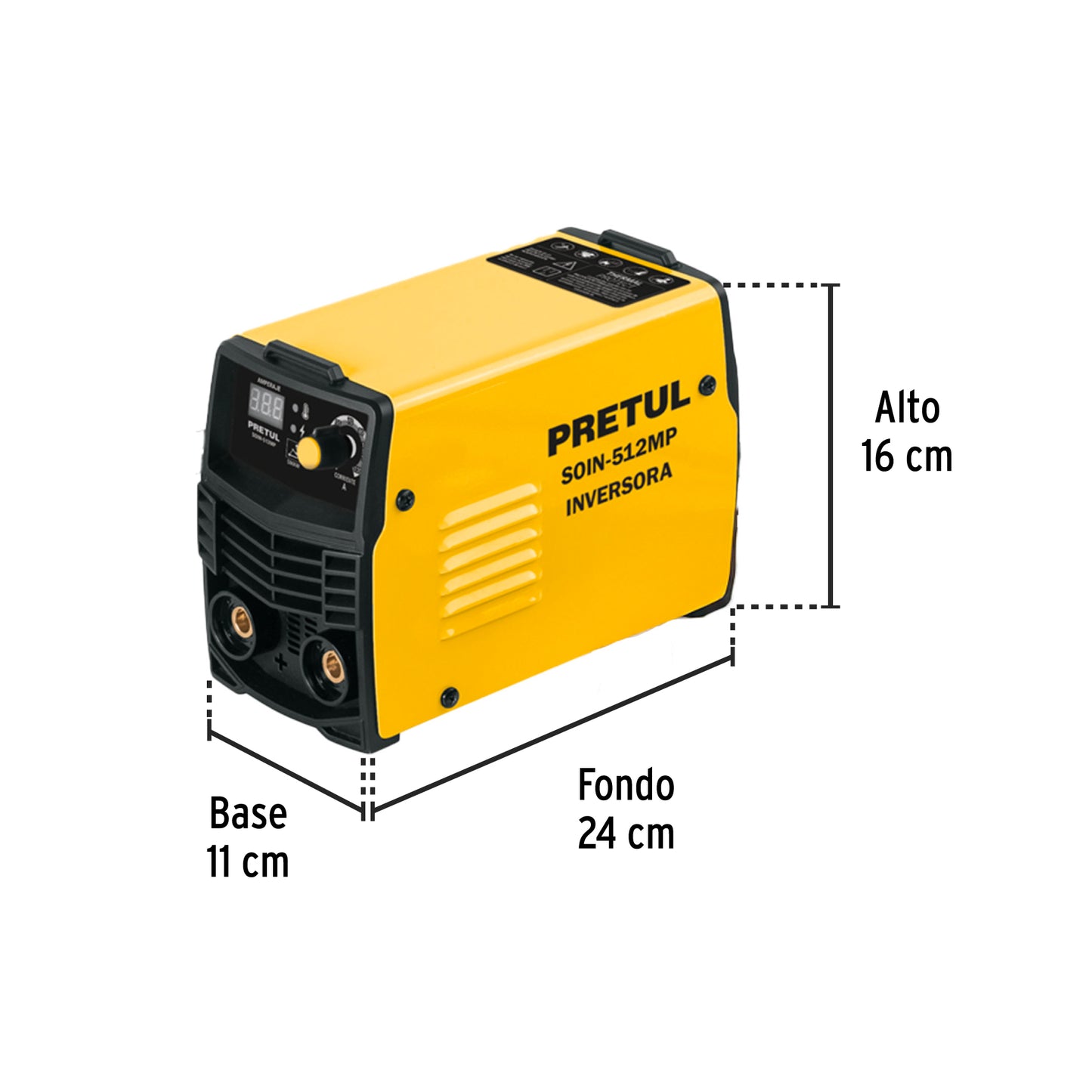 Mini Soldadora Inversora PRETUL 120A 127V Serie 500 - Compacta y Eficiente para Electrodo y TIG