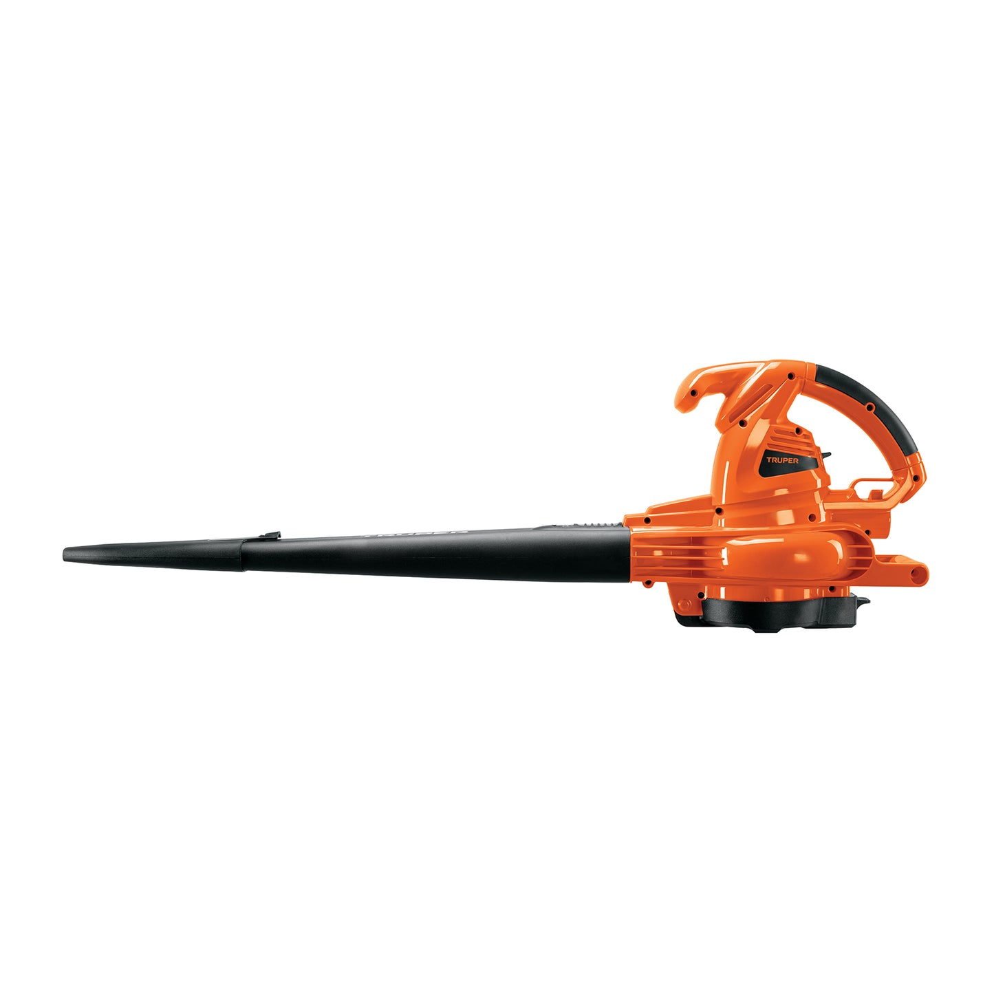 Sopladora y aspiradora TRUPER de 1,440 W con bolsa recolectora. Ideal para limpieza de jardines, talleres y espacios exteriores.