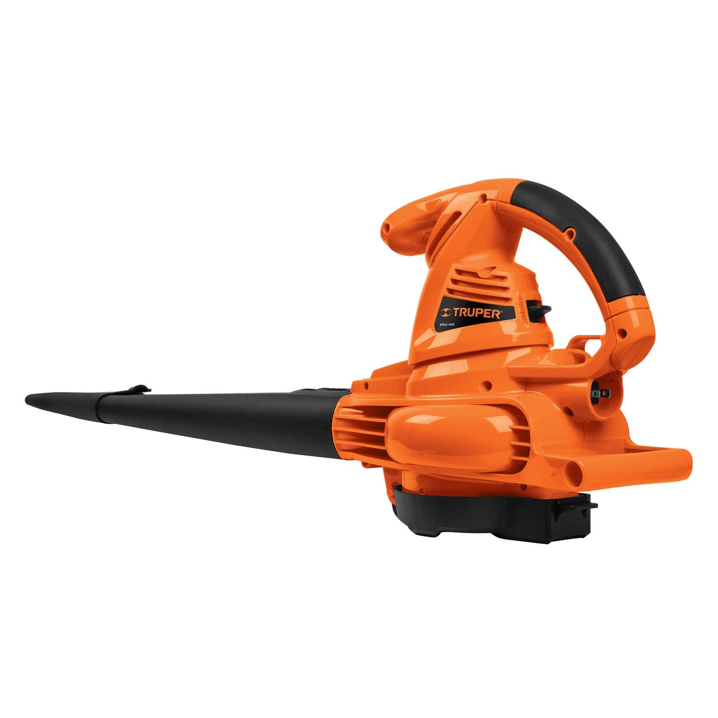 Sopladora y aspiradora TRUPER de 1,440 W con bolsa recolectora. Ideal para limpieza de jardines, talleres y espacios exteriores.