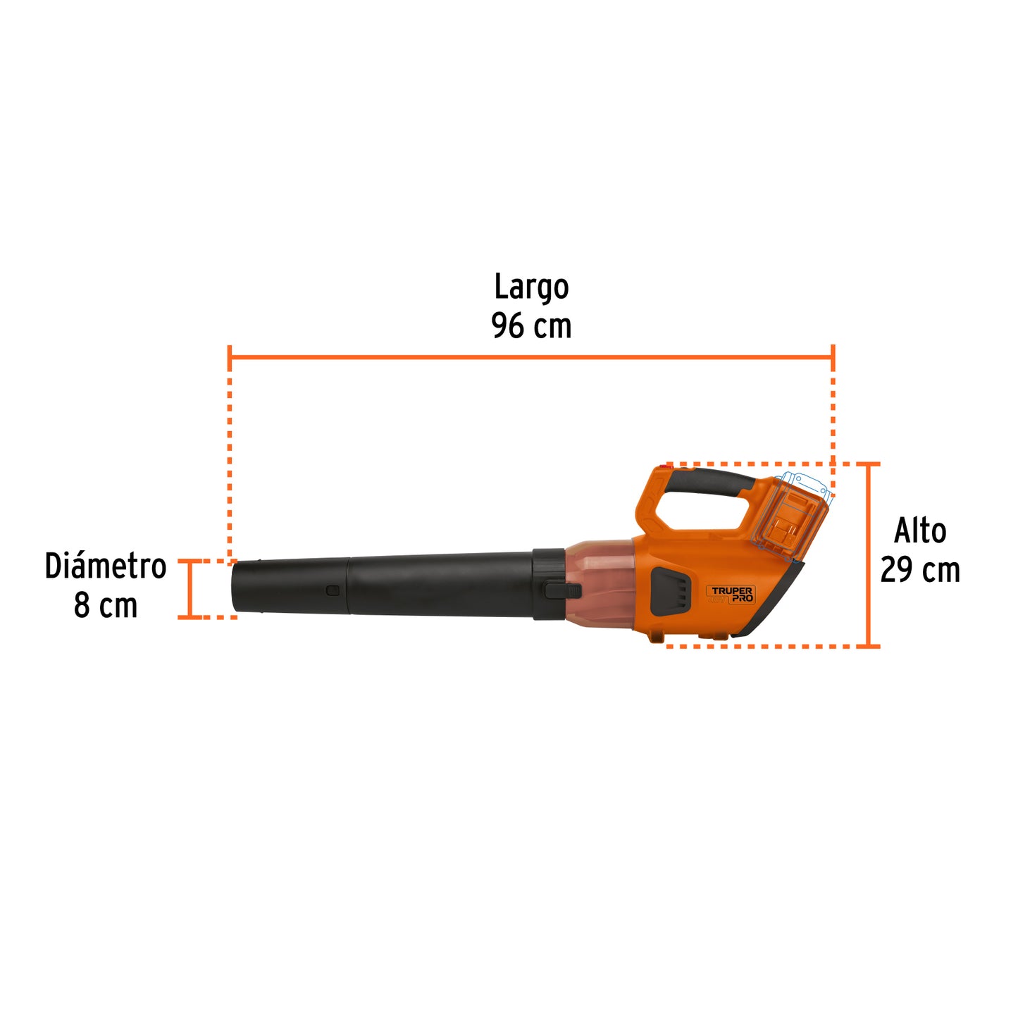 Sopladora Inalámbrica 40V TRUPER PRO – Sin Cable, Sin Accesorios