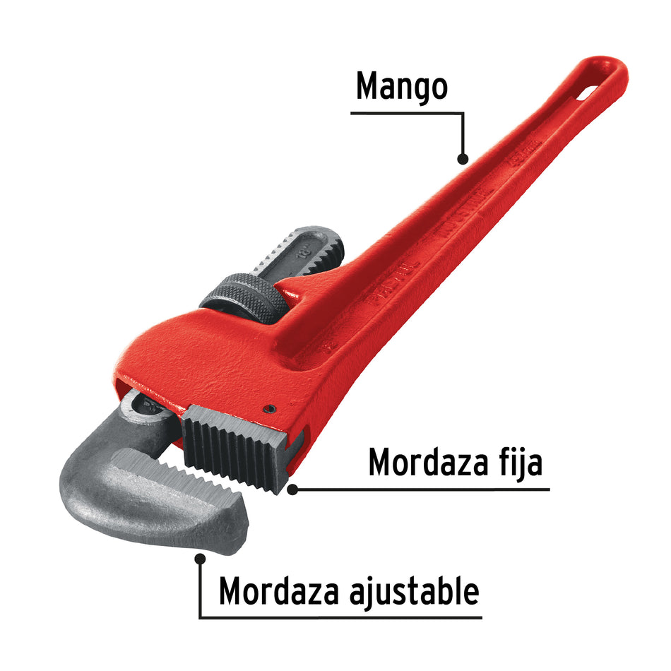 Llave Stilson 18 Pulgadas Pretul STI-18P - Hierro Maleable Profesional para Plomería