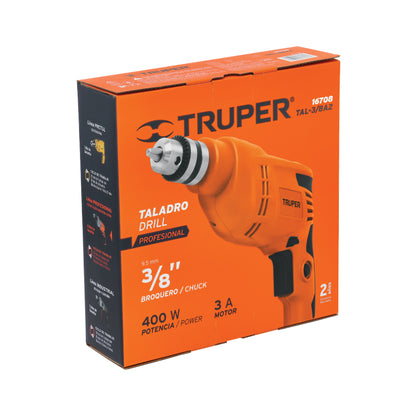 Taladro 3/8", 400W, TRUPER PRO