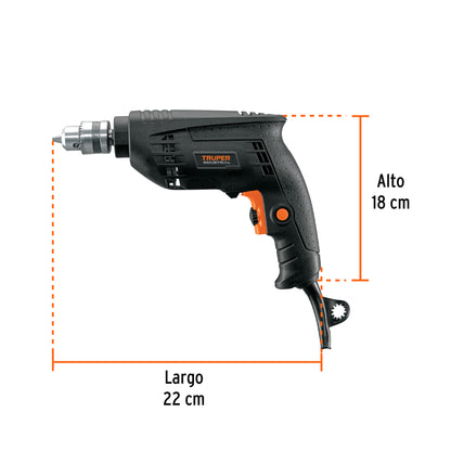 Taladro 3/8", 450W, TRUPER INDUSTRIAL