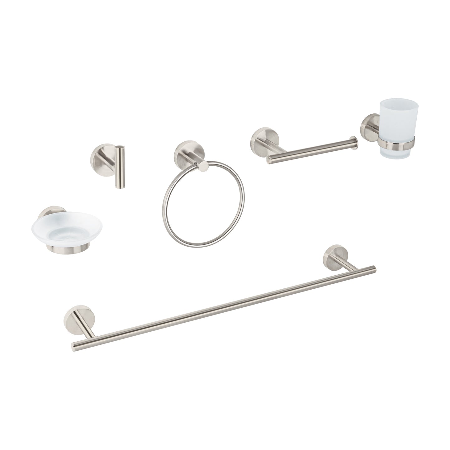 Juego Completo 6 Accesorios Baño Acero Inoxidable FOSET TÚBIG TBA-7000N - Organiza y Moderniza tu Baño