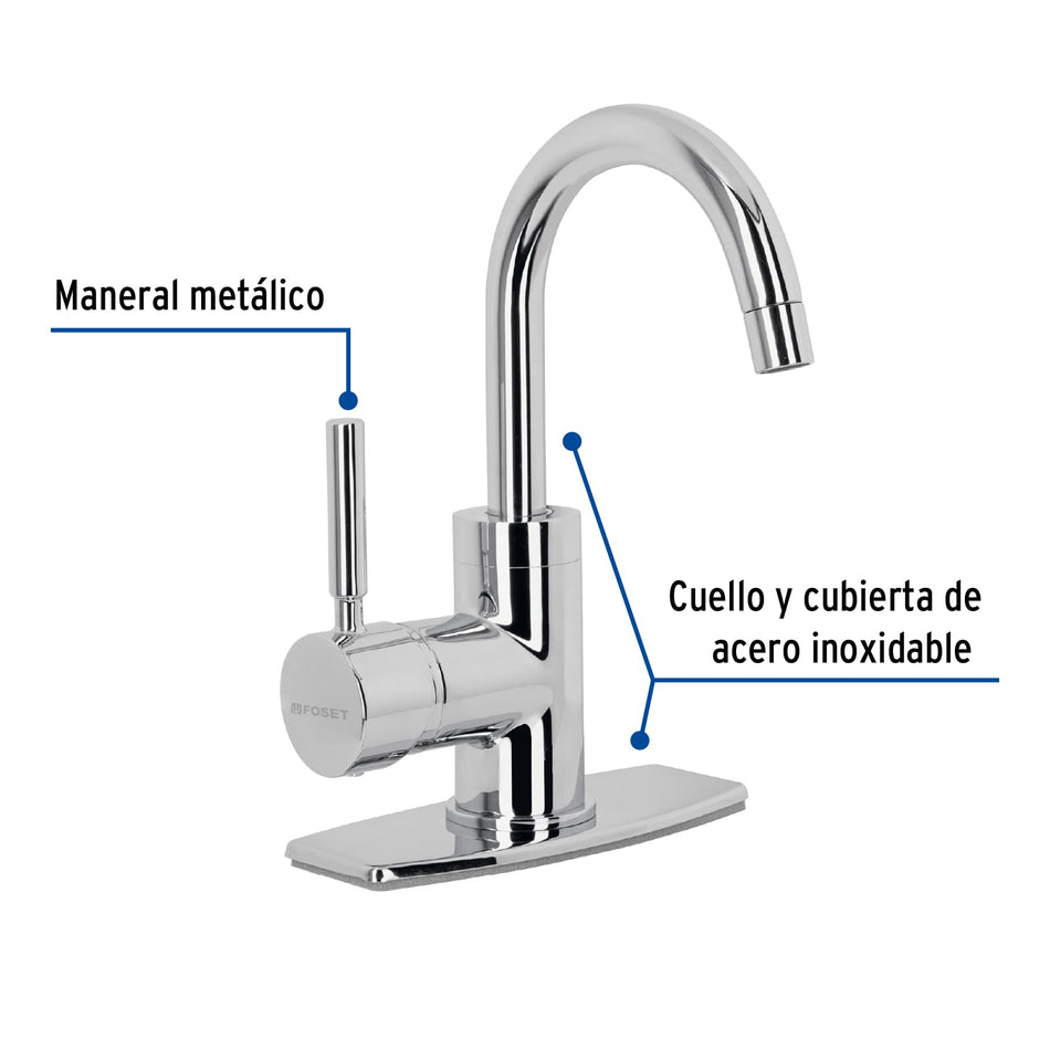 Monomando corto para lavabo, cromo, Foset