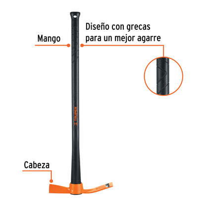 Talacho-Hacha Truper 2.5 lb Mango Fibra Vidrio 36" - Herramienta Profesional para Desenterrar Raíces y Romper Tierra Dura - TH-2.5M