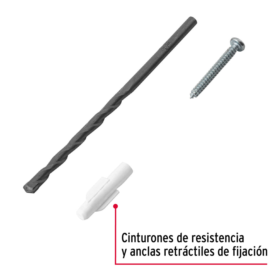 Kit de 20 taquetes 3/16" con pijas #6 y 1 broca 3/16", Fiero