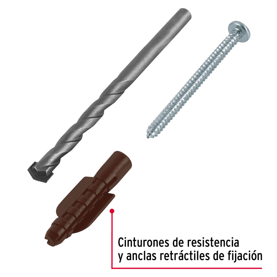 Kit de 20 taquetes 5/16"con pijas #10 y 1 broca 5/16", Fiero