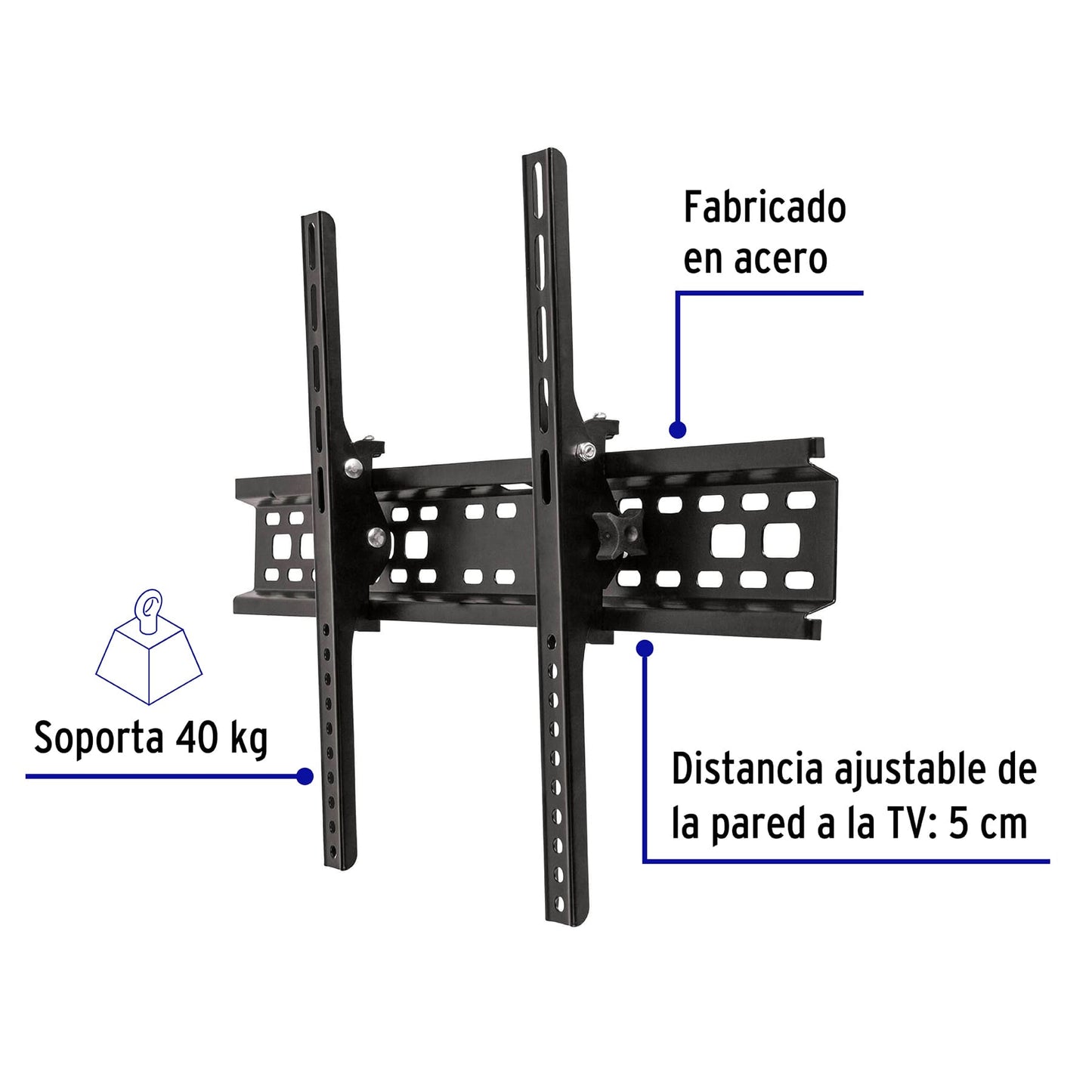 Soporte de Pared para TV 32-70 Pulgadas Movimiento Angular - Compatible VESA 100/150/200/300/400/600 - Acero Industrial