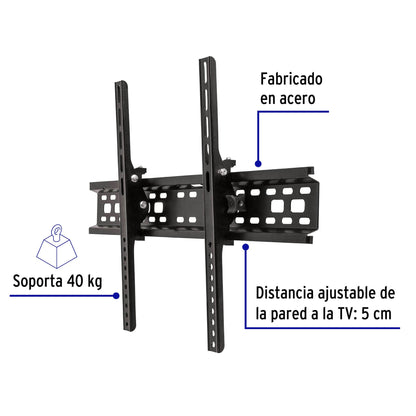Soporte de Pared para TV 32-70 Pulgadas Movimiento Angular - Compatible VESA 100/150/200/300/400/600 - Acero Industrial