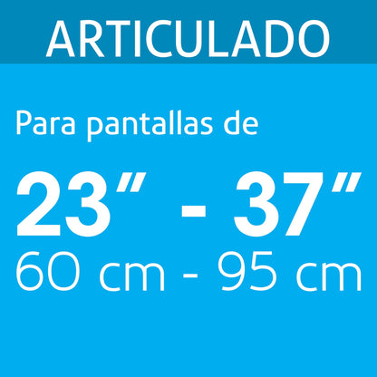 Soporte de Pared para TV 23-37 Pulgadas Triple Articulado Angular - Compatible VESA 75/100/200 - Acero Profesional