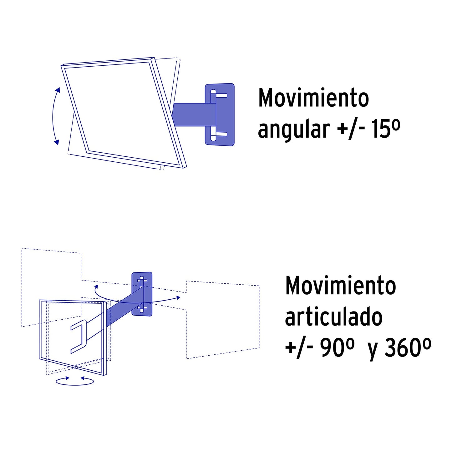 Soporte de Pared para TV 23-37 Pulgadas Triple Articulado Angular - Compatible VESA 75/100/200 - Acero Profesional
